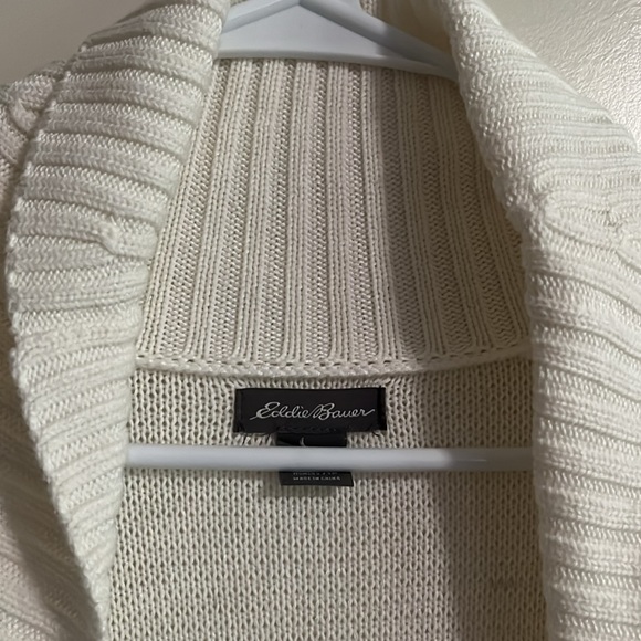 XL Eddie Bauer Cardigan Off White - Picture 2 of 6